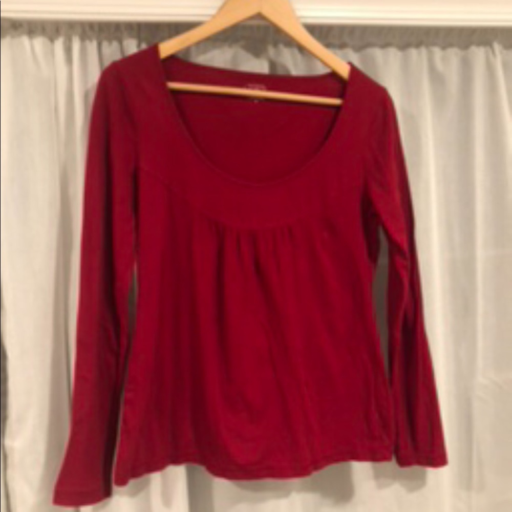 LOFT red long sleeve shirt